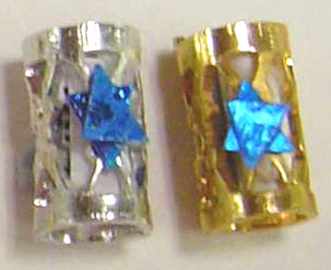 Dollhouse Miniature Mezuzah with Scroll Silver Or Gold